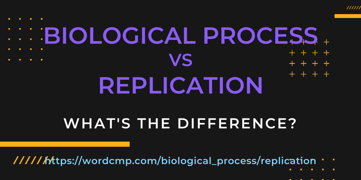 Difference between biological process and replication