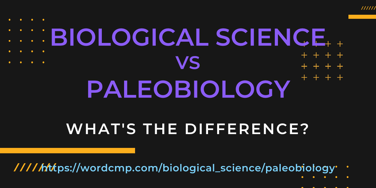 Difference between biological science and paleobiology