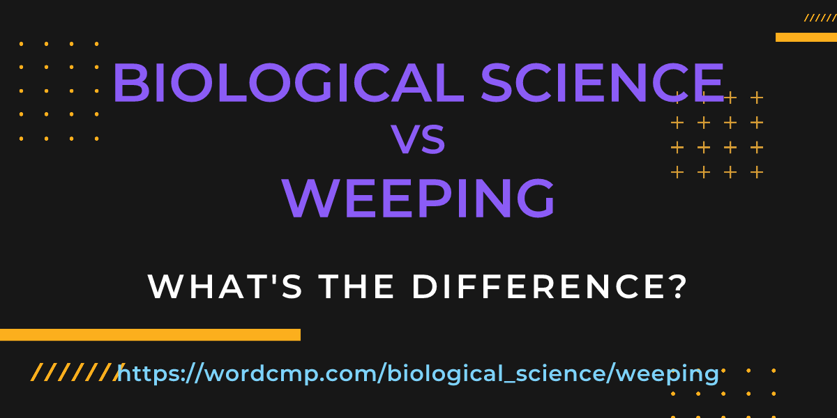 Difference between biological science and weeping