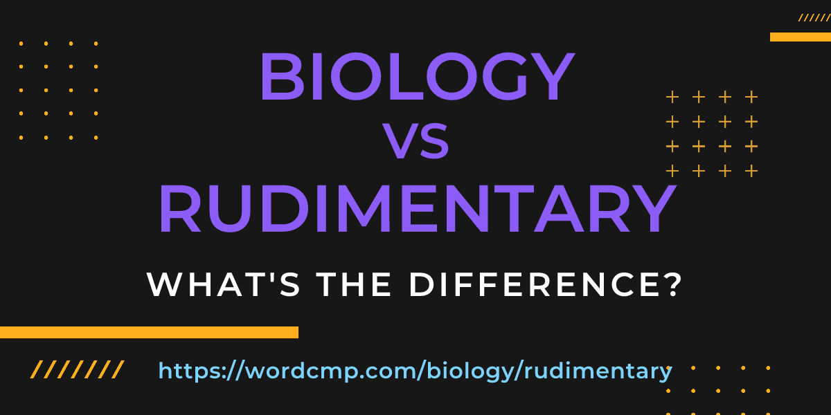 Difference between biology and rudimentary
