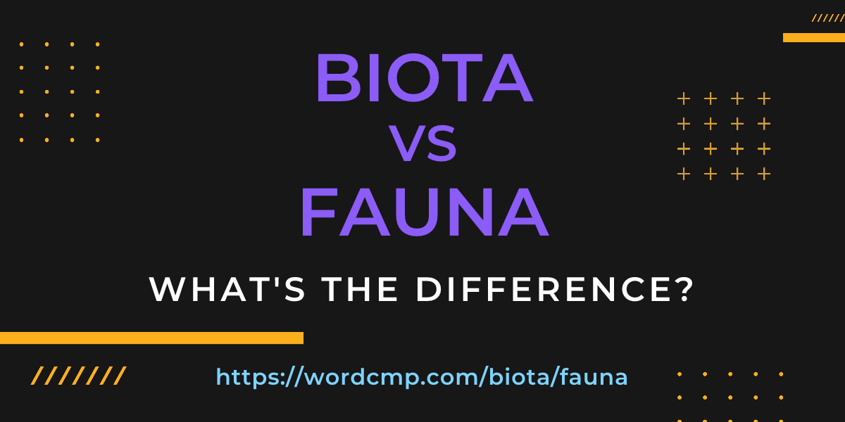 Difference between biota and fauna