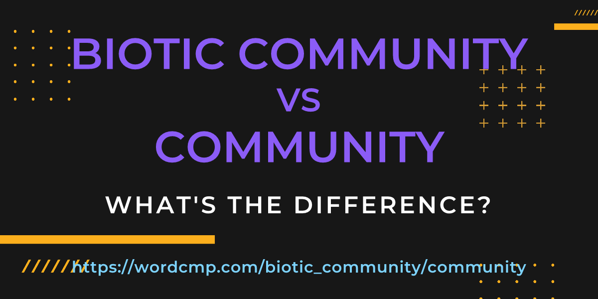 Difference between biotic community and community