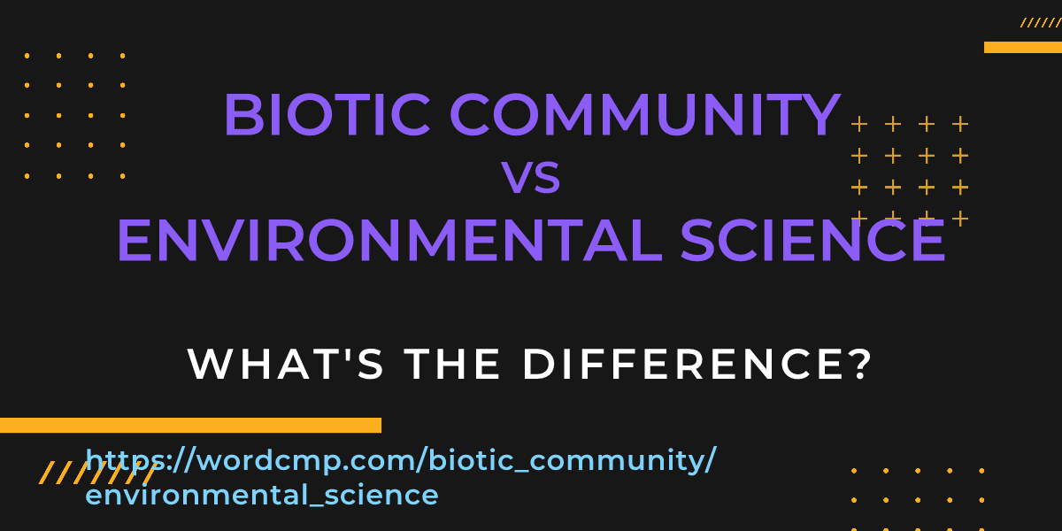 Difference between biotic community and environmental science