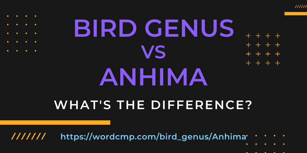 Difference between bird genus and Anhima