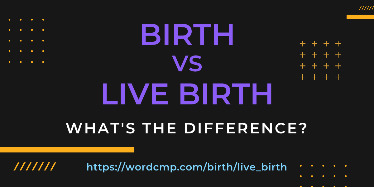 Difference between birth and live birth