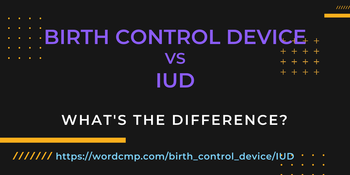 Difference between birth control device and IUD