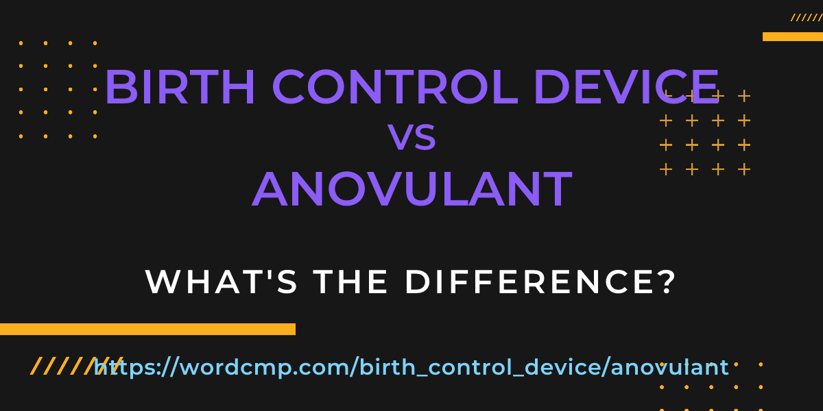 Difference between birth control device and anovulant
