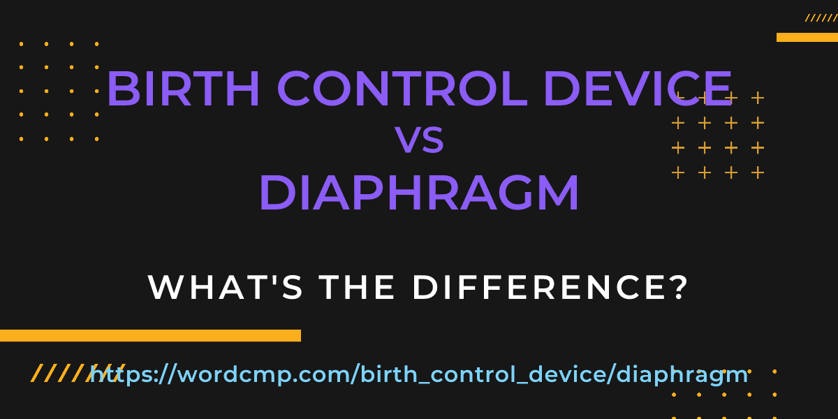 Difference between birth control device and diaphragm