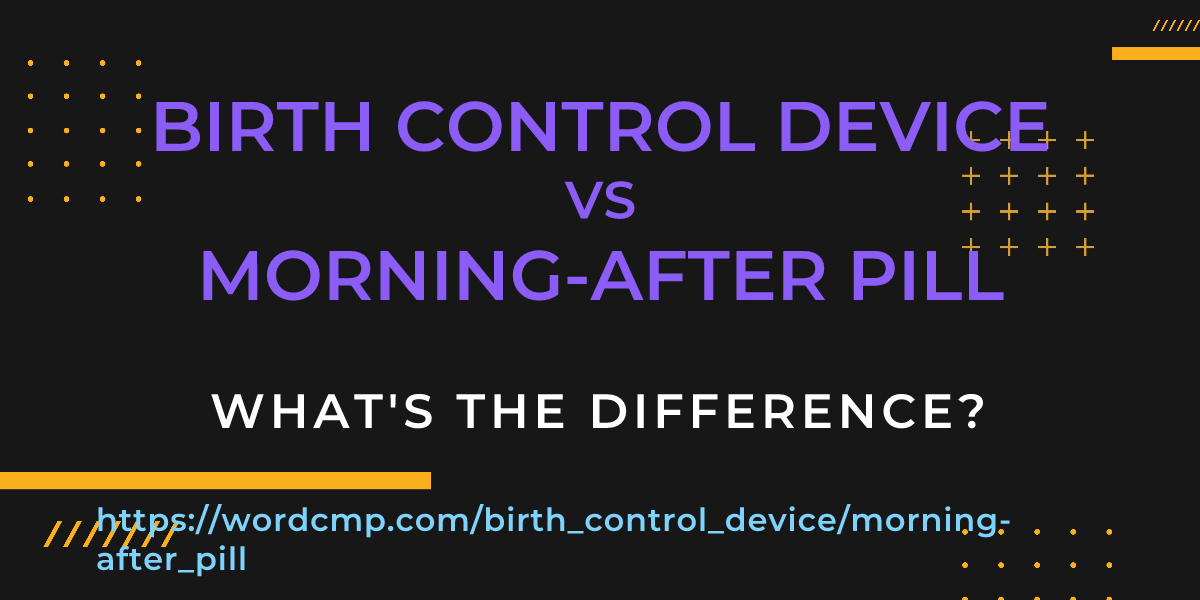 Difference between birth control device and morning-after pill
