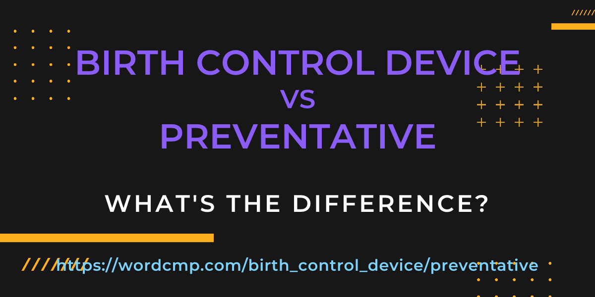 Difference between birth control device and preventative