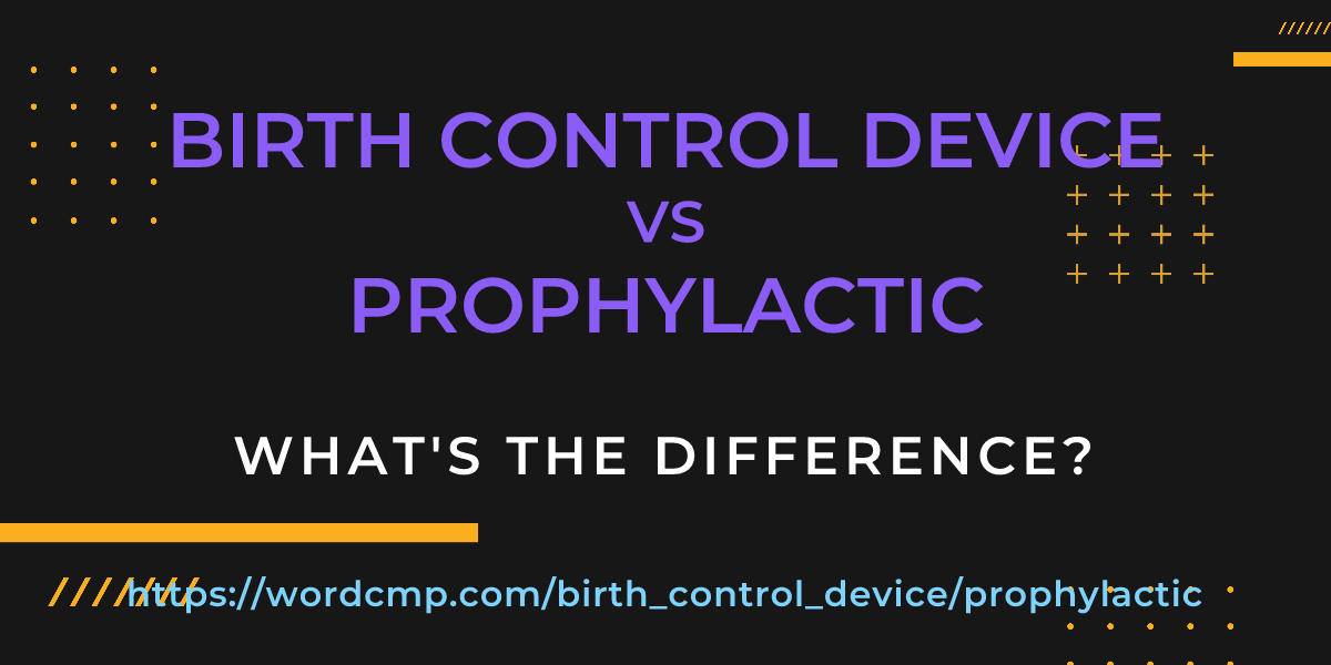 Difference between birth control device and prophylactic