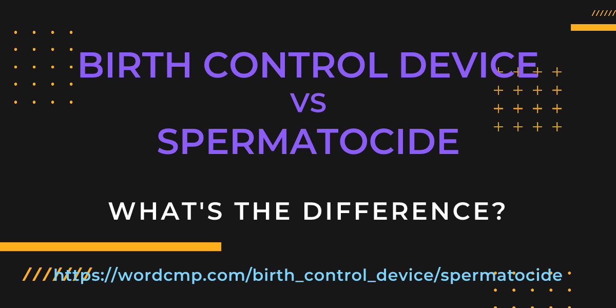 Difference between birth control device and spermatocide
