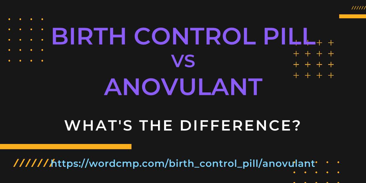 Difference between birth control pill and anovulant