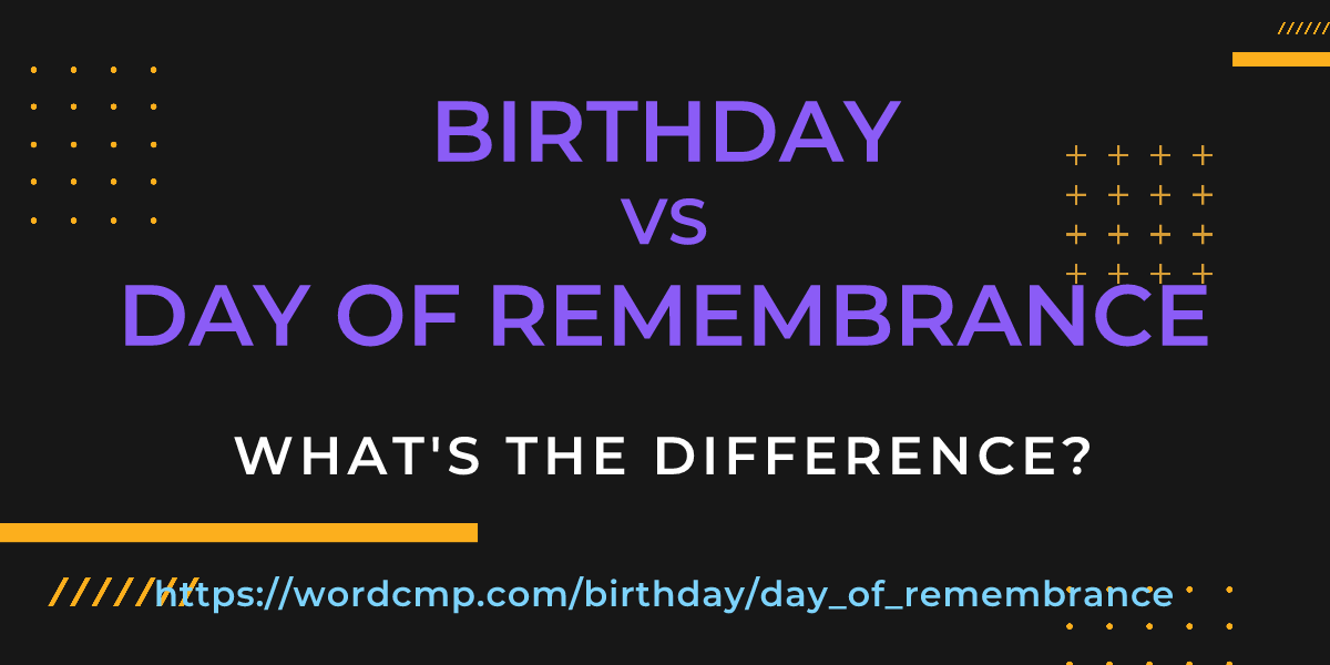 Difference between birthday and day of remembrance