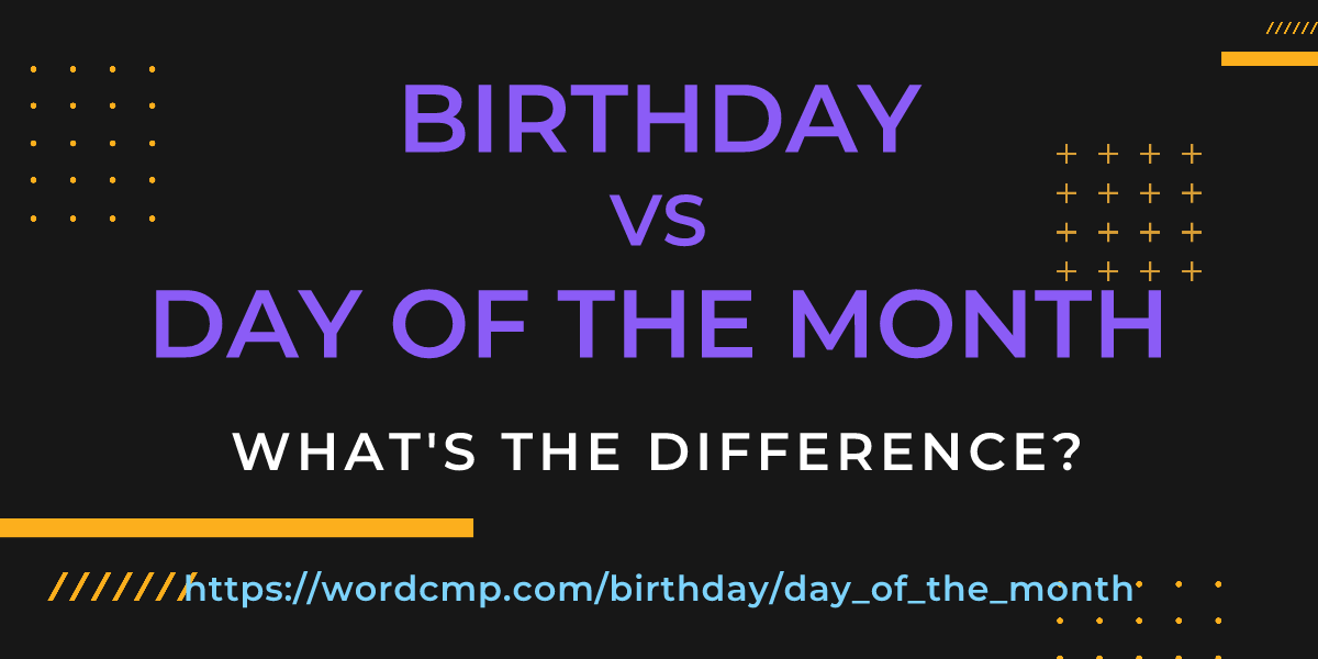 Difference between birthday and day of the month