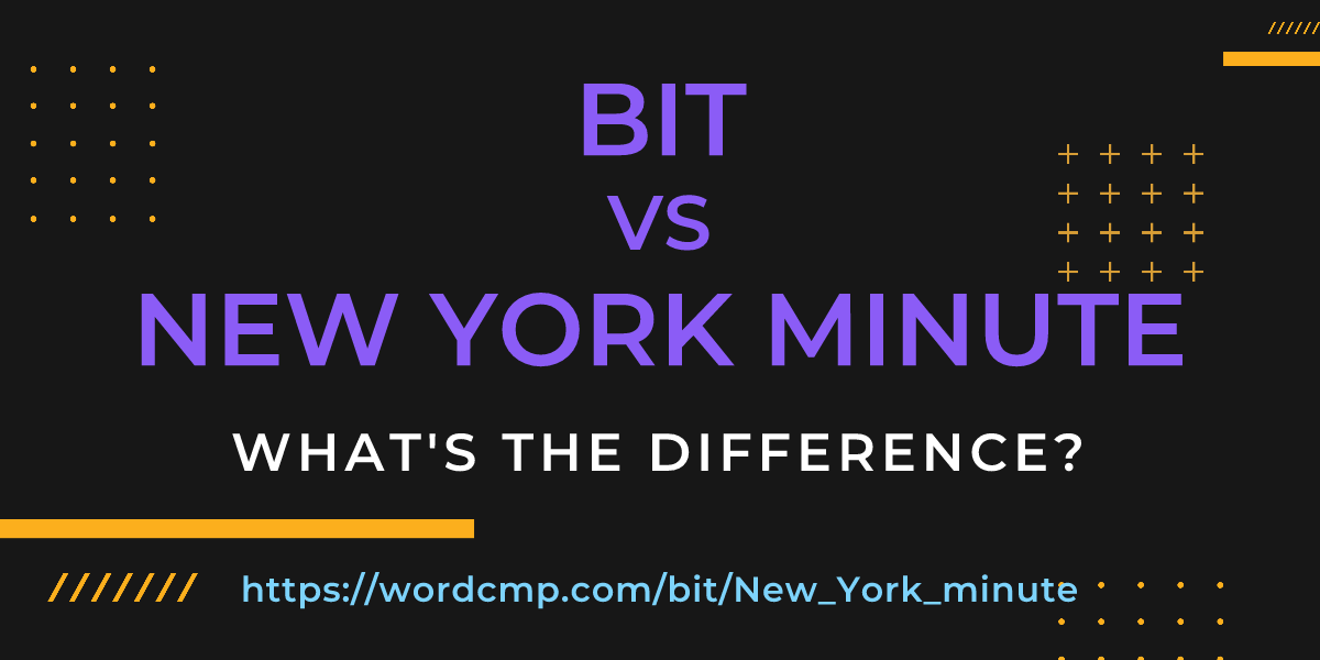 Difference between bit and New York minute