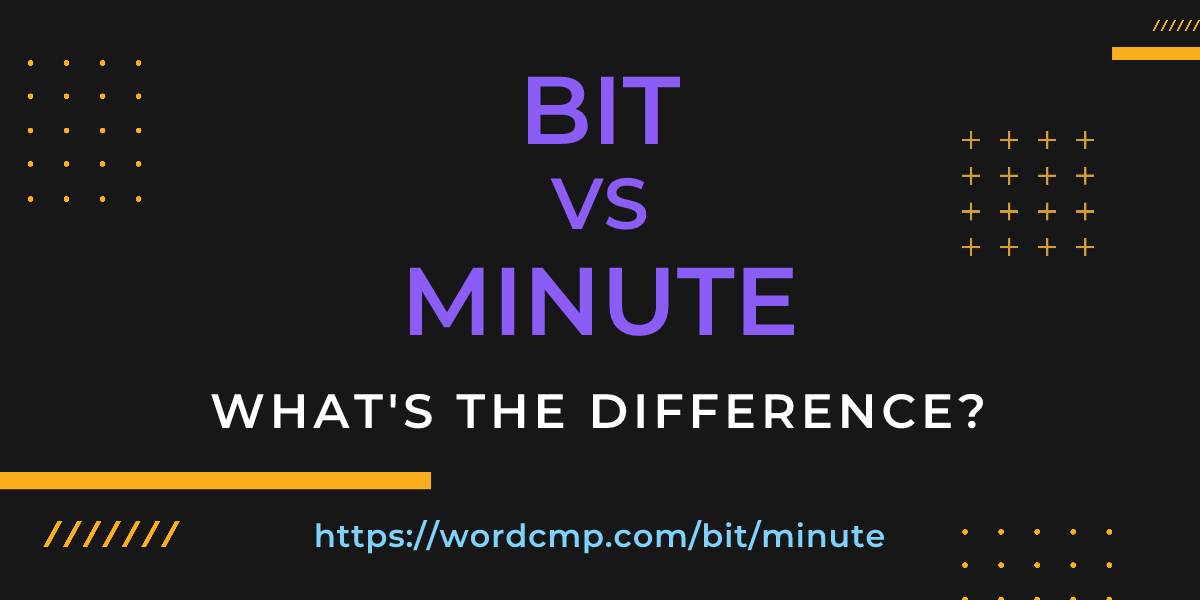 Difference between bit and minute