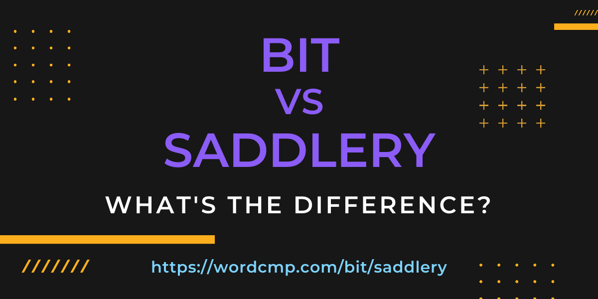 Difference between bit and saddlery