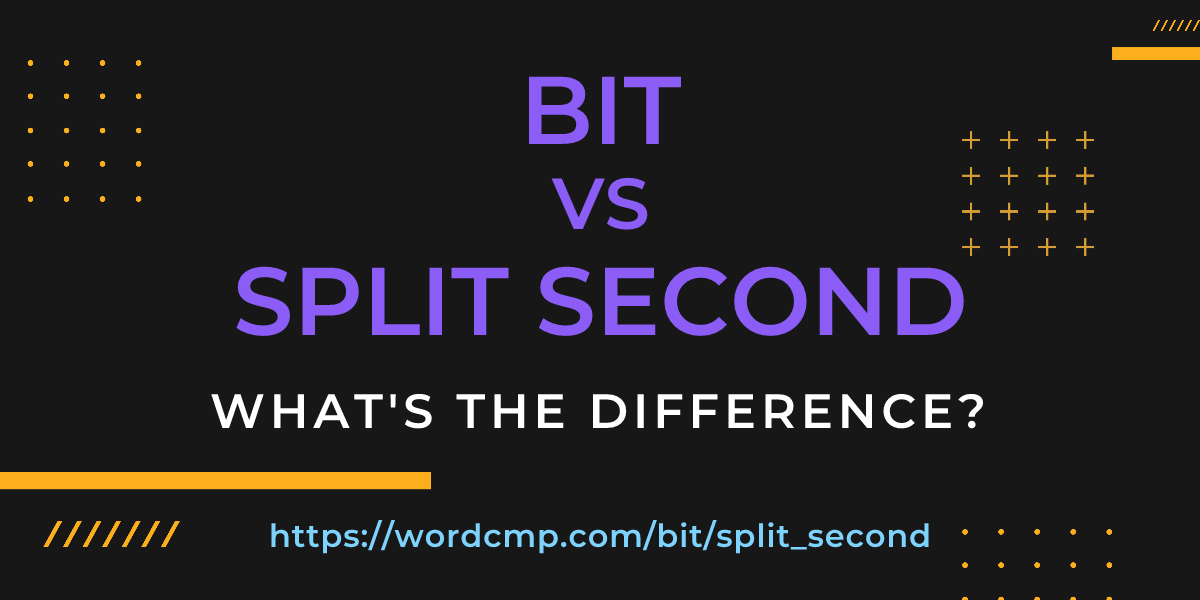 Difference between bit and split second