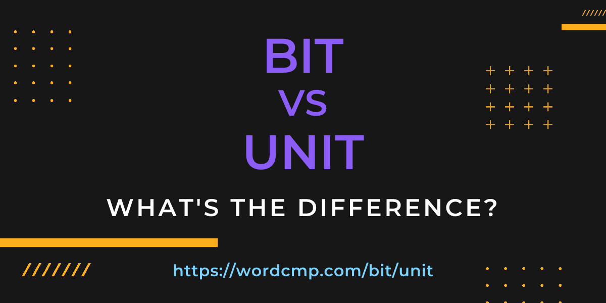 Difference between bit and unit