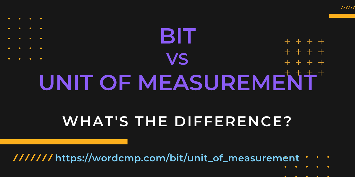 Difference between bit and unit of measurement