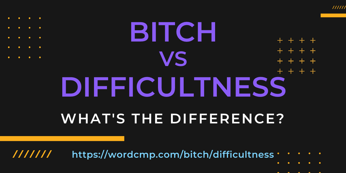 Difference between bitch and difficultness