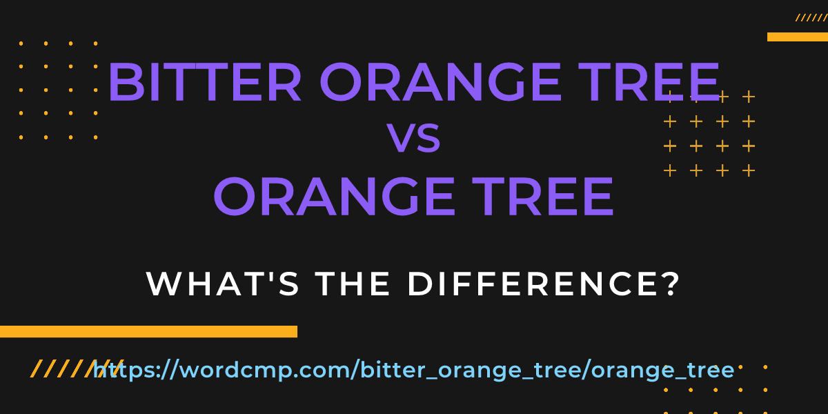 Difference between bitter orange tree and orange tree