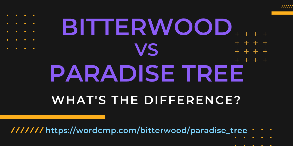 Difference between bitterwood and paradise tree