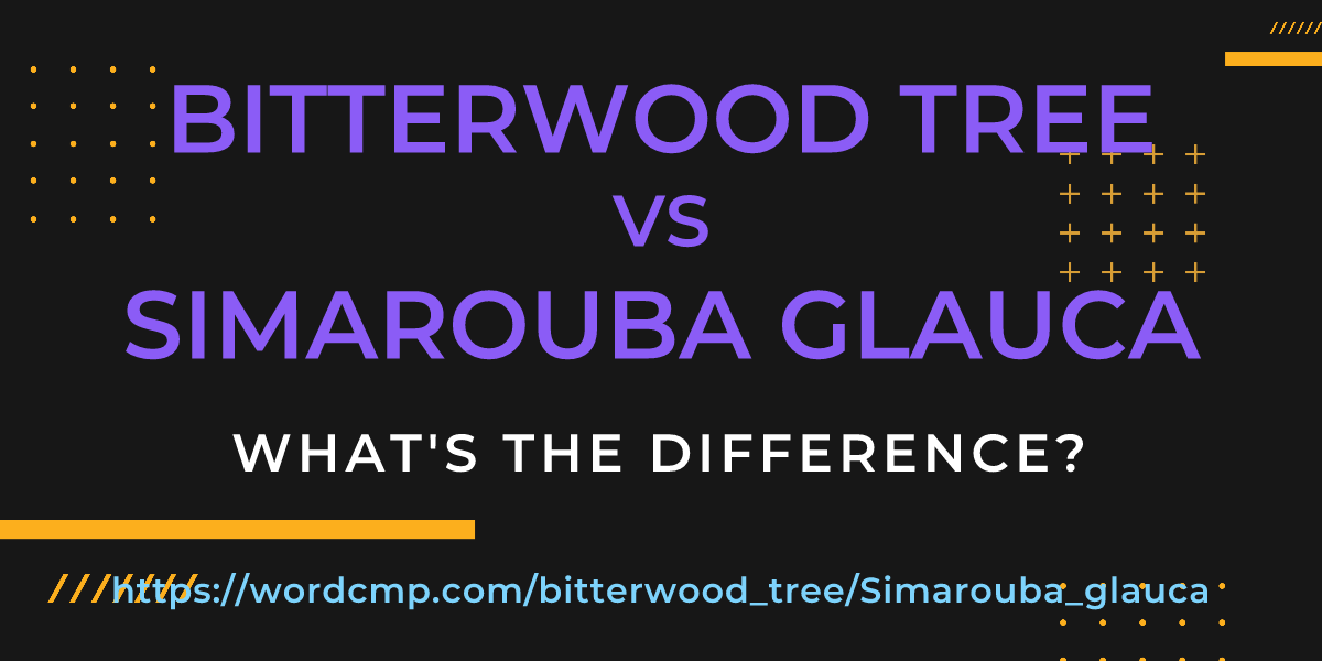 Difference between bitterwood tree and Simarouba glauca