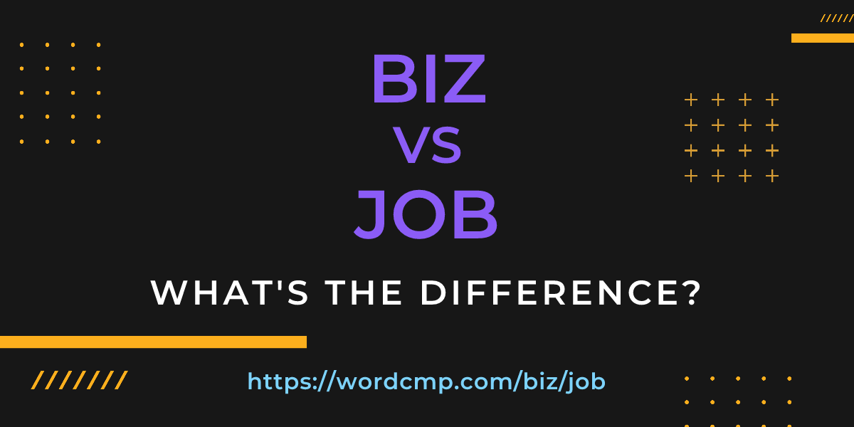 Difference between biz and job