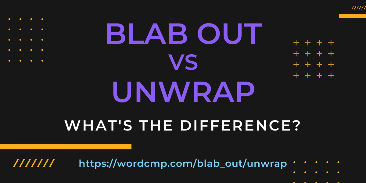 Difference between blab out and unwrap