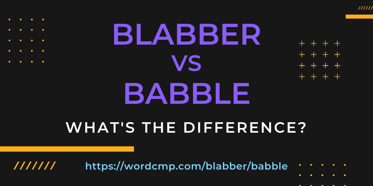 Difference between blabber and babble
