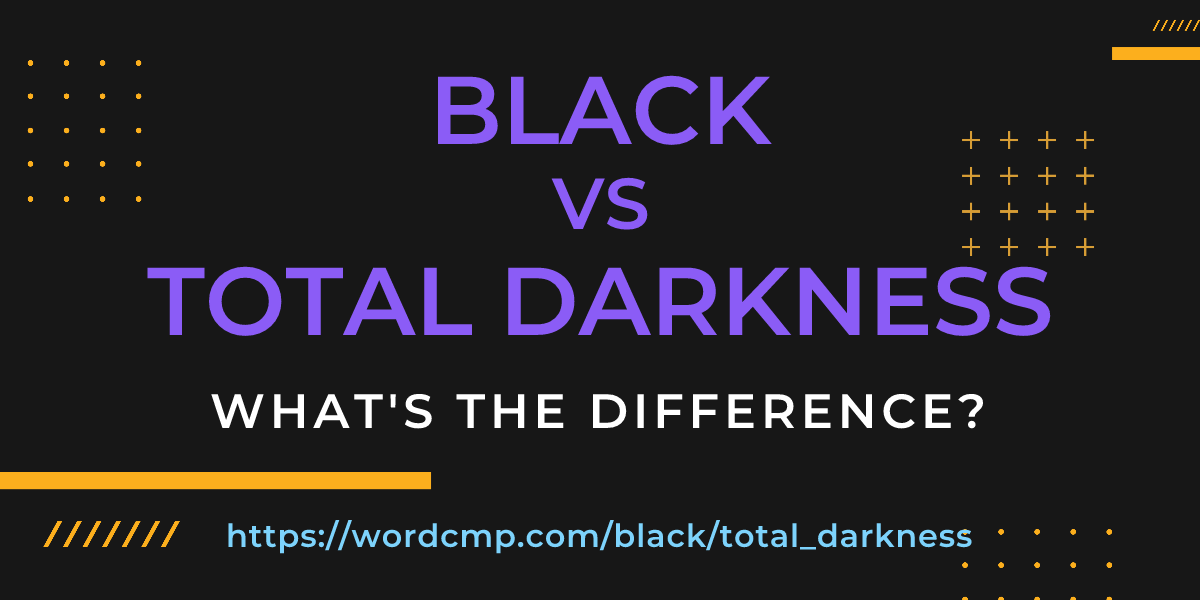 Difference between black and total darkness