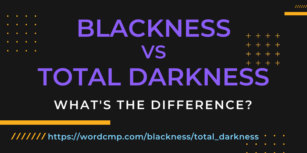 Difference between blackness and total darkness