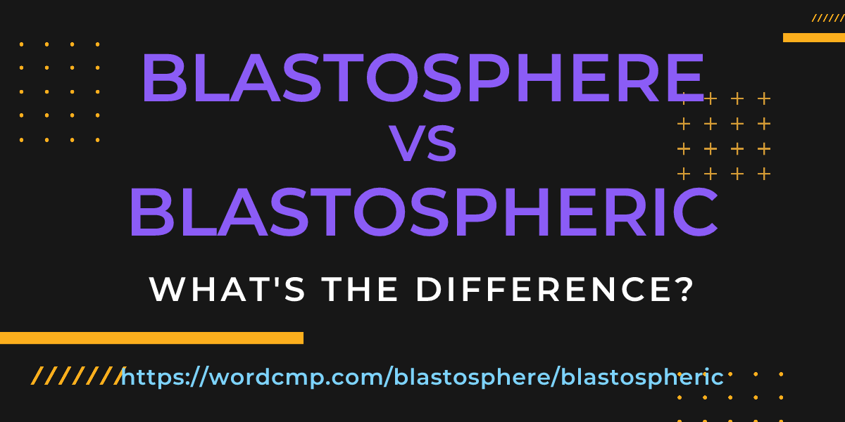 Difference between blastosphere and blastospheric