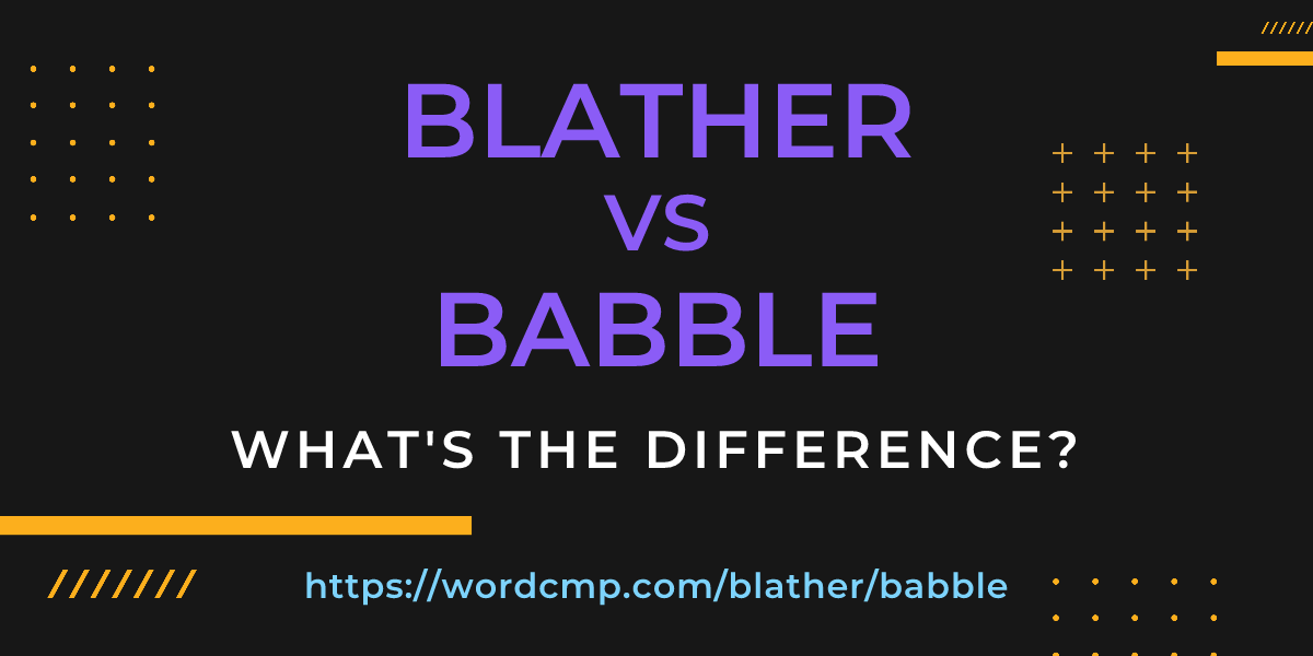 Difference between blather and babble