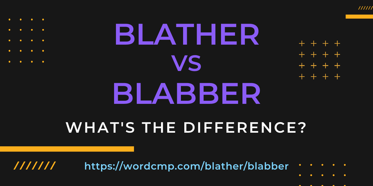 Difference between blather and blabber