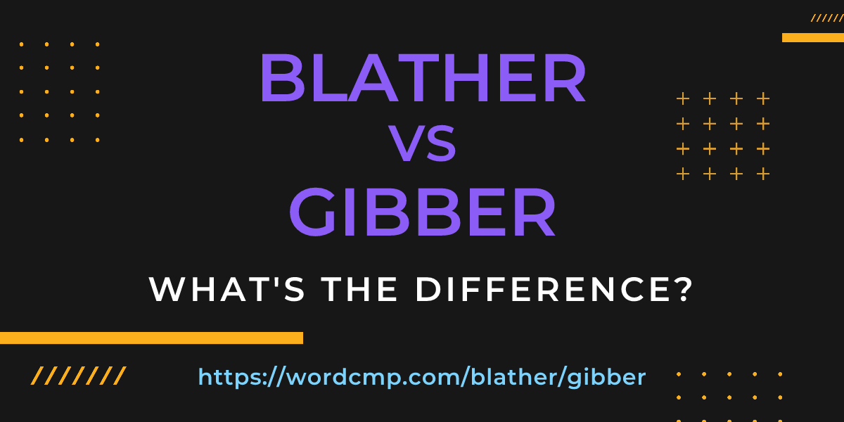 Difference between blather and gibber