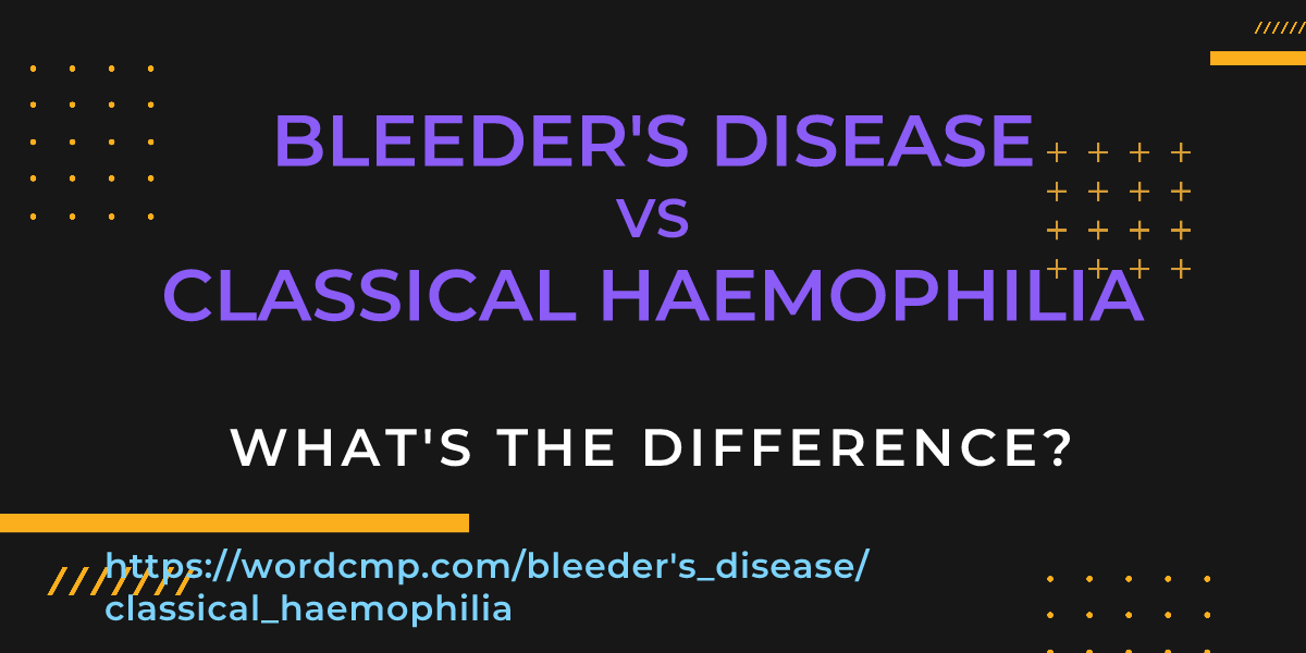 Difference between bleeder's disease and classical haemophilia