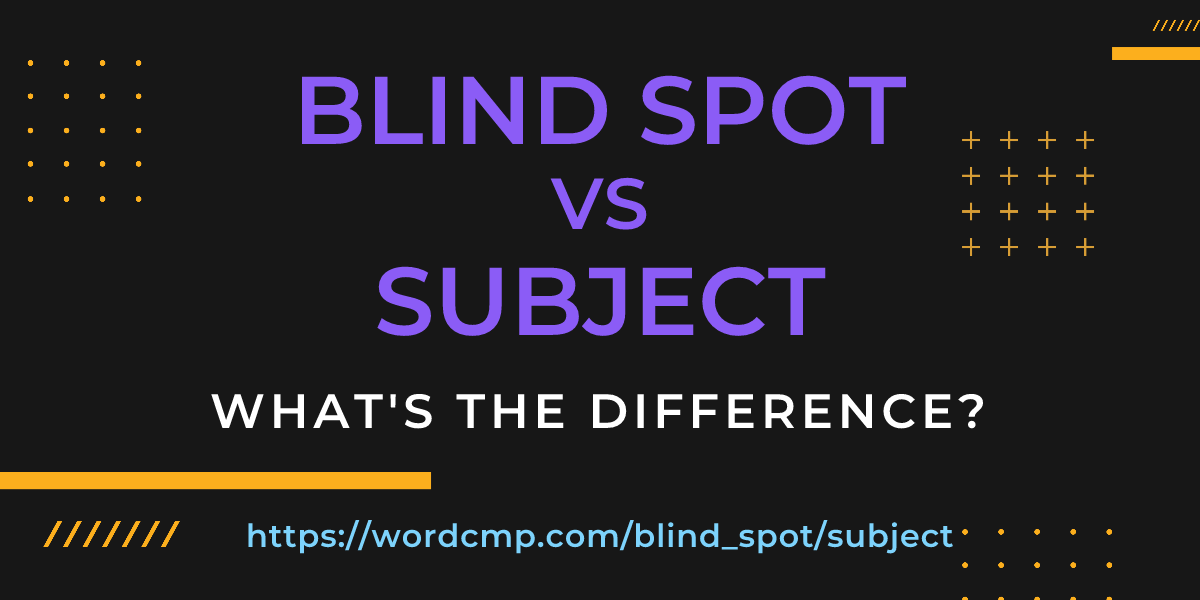 Difference between blind spot and subject