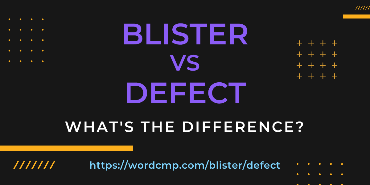 Difference between blister and defect