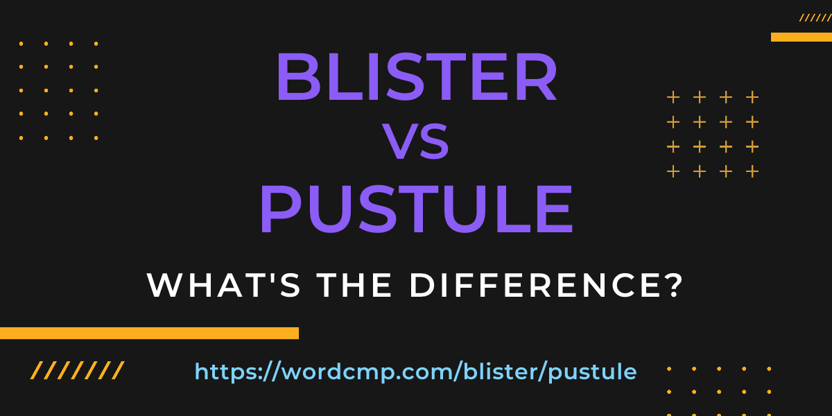 Difference between blister and pustule