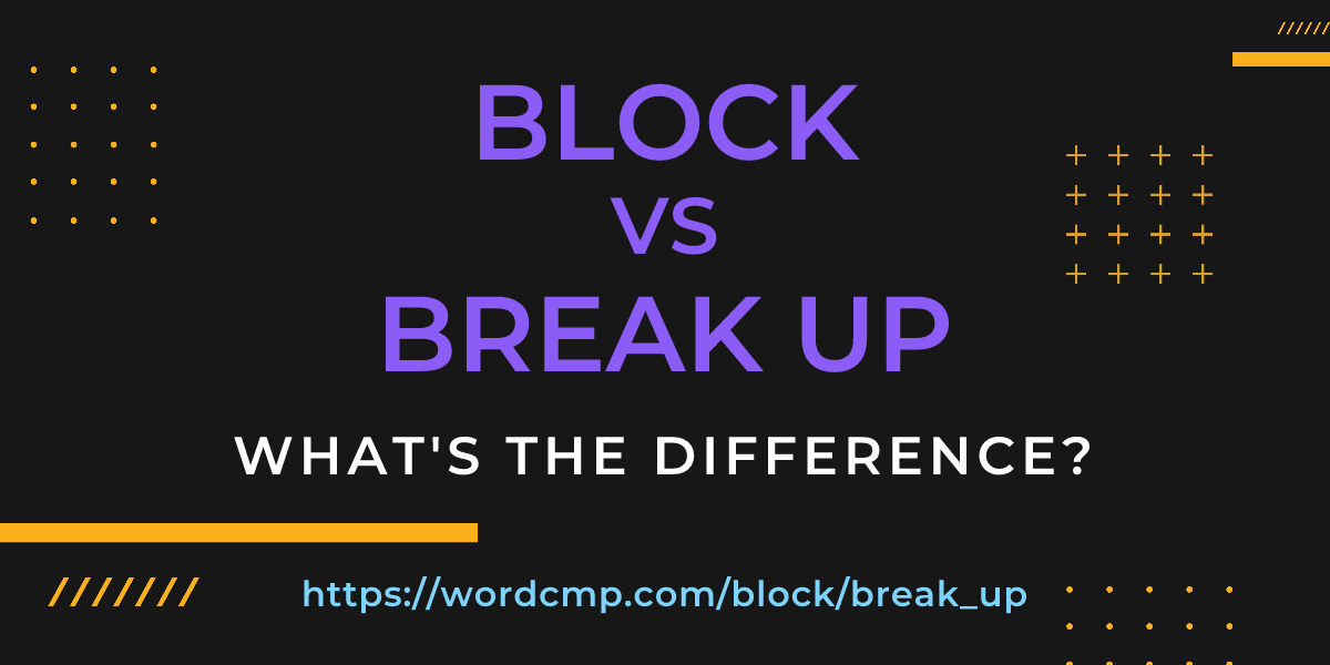 Difference between block and break up