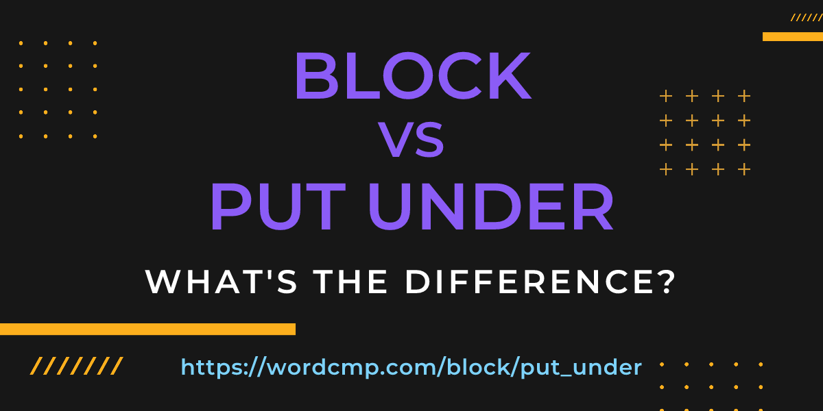 Difference between block and put under