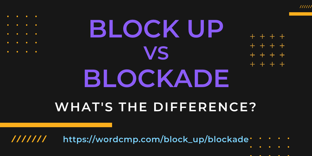 Difference between block up and blockade