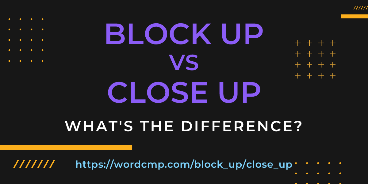 Difference between block up and close up