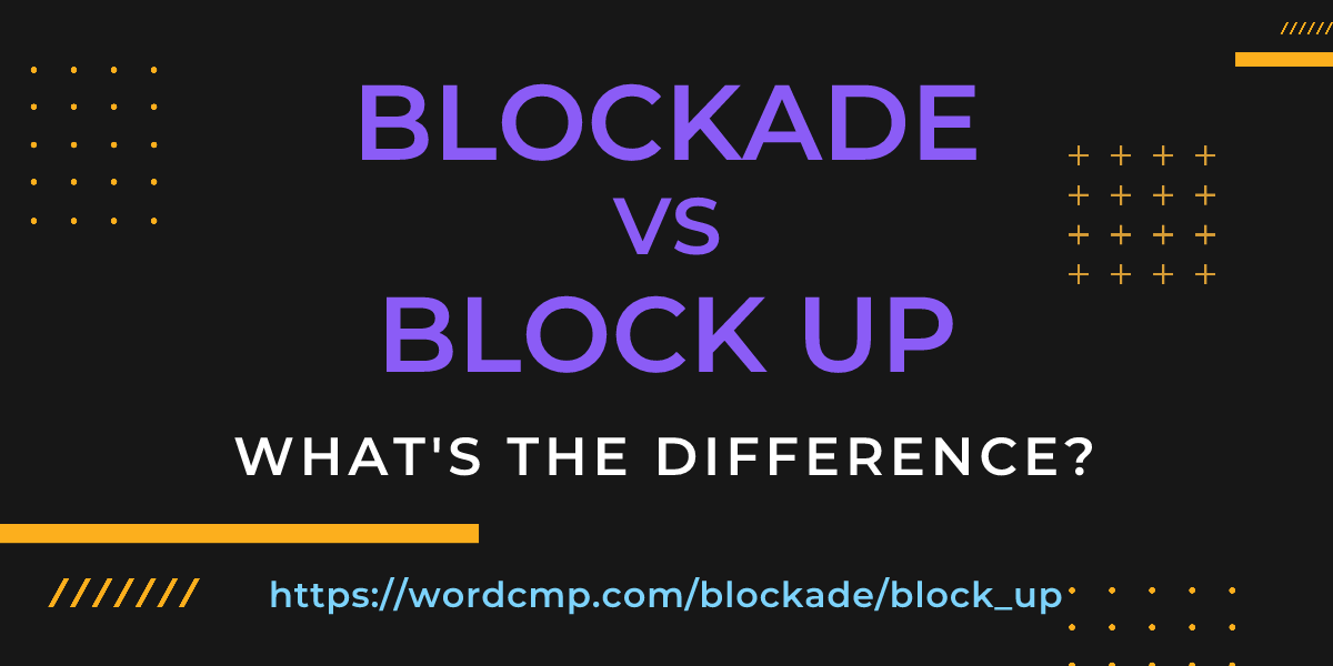 Difference between blockade and block up