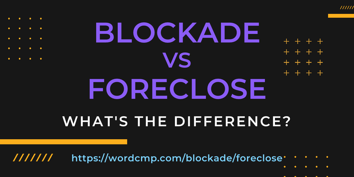 Difference between blockade and foreclose