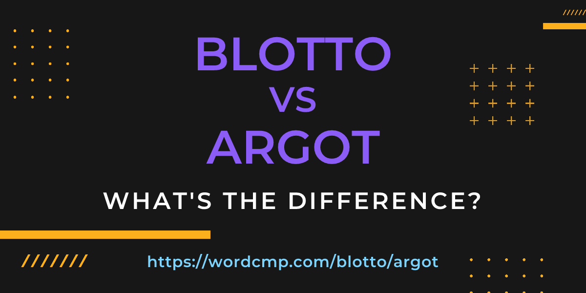 Difference between blotto and argot