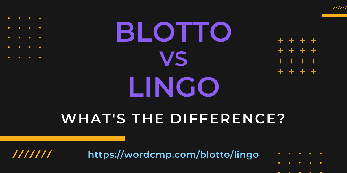 Difference between blotto and lingo